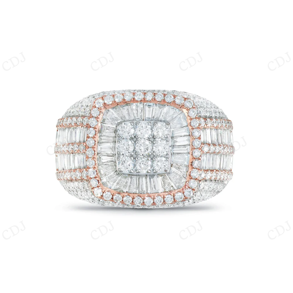 10Kt Gold Moissanite Two Tone Iced Out Men Ring hip hop jewelry CustomDiamJewel