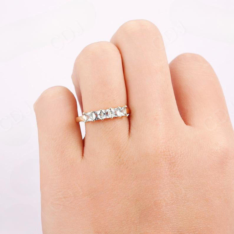 3mm Princess Cut VVS Moissanite Wedding Band  customdiamjewel   