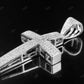 Men's 14K White Gold Lab Grown Diamond Dome Cross Pendant Hip Hop Pendent CustomDiamJewel
