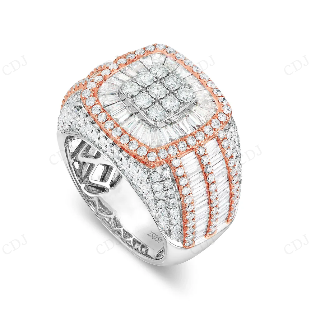 10Kt Gold Moissanite Two Tone Iced Out Men Ring hip hop jewelry CustomDiamJewel