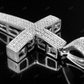 Men's 14K White Gold Lab Grown Diamond Dome Cross Pendant Hip Hop Pendent CustomDiamJewel