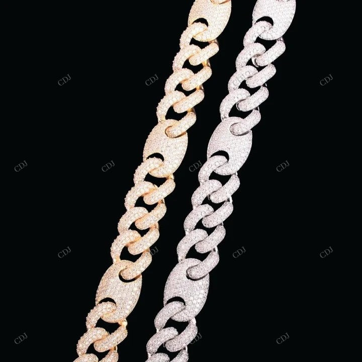 Pig Nose Moissanite Silver Cuban Link Chain For Unisex CustomDiamJewel