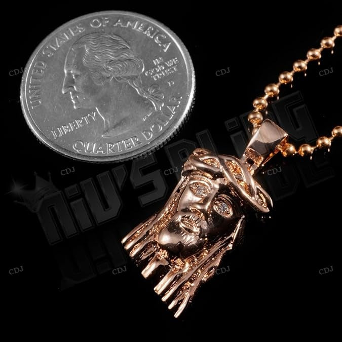 Hip Hop Gold Plated Sterling Silver Jesus Head Pendant hip hop jewelry CustomDiamJewel