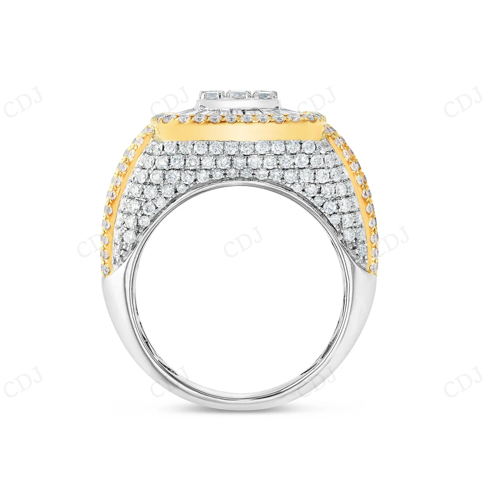 10Kt Gold Moissanite Two Tone Iced Out Men Ring hip hop jewelry CustomDiamJewel