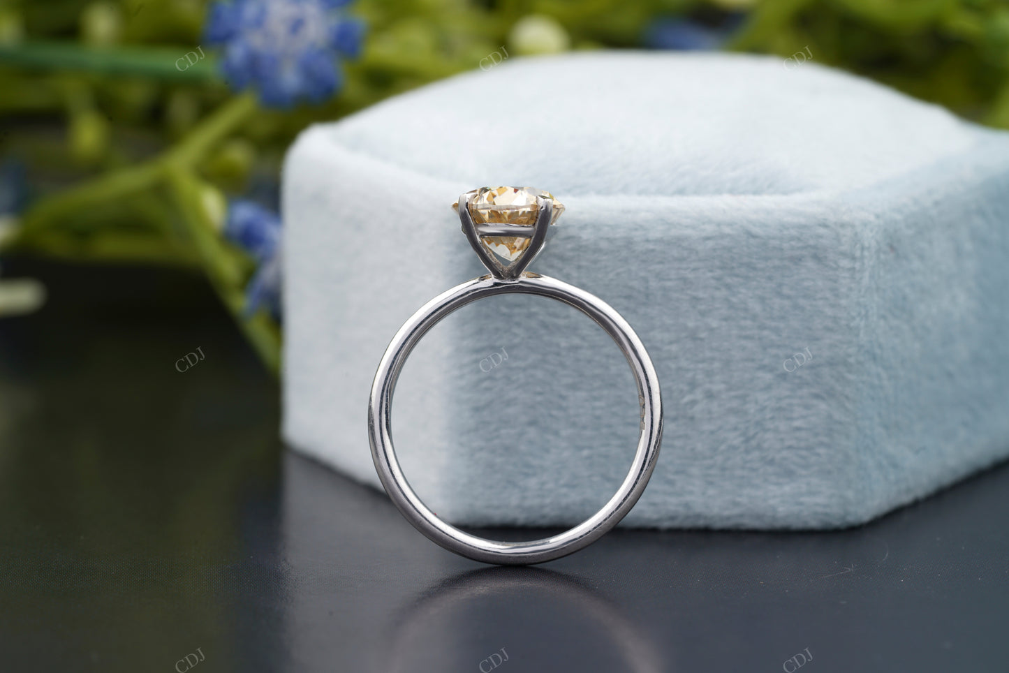 Oval Cut Champagne Moissanite Ring