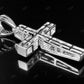 Men's 14K White Gold Lab Grown Diamond Dome Cross Pendant Hip Hop Pendent CustomDiamJewel