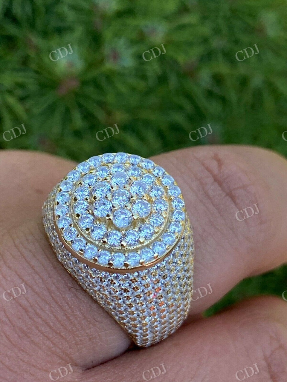 Round Cut Diamond Iced Out Hip Hop Ring  customdiamjewel   