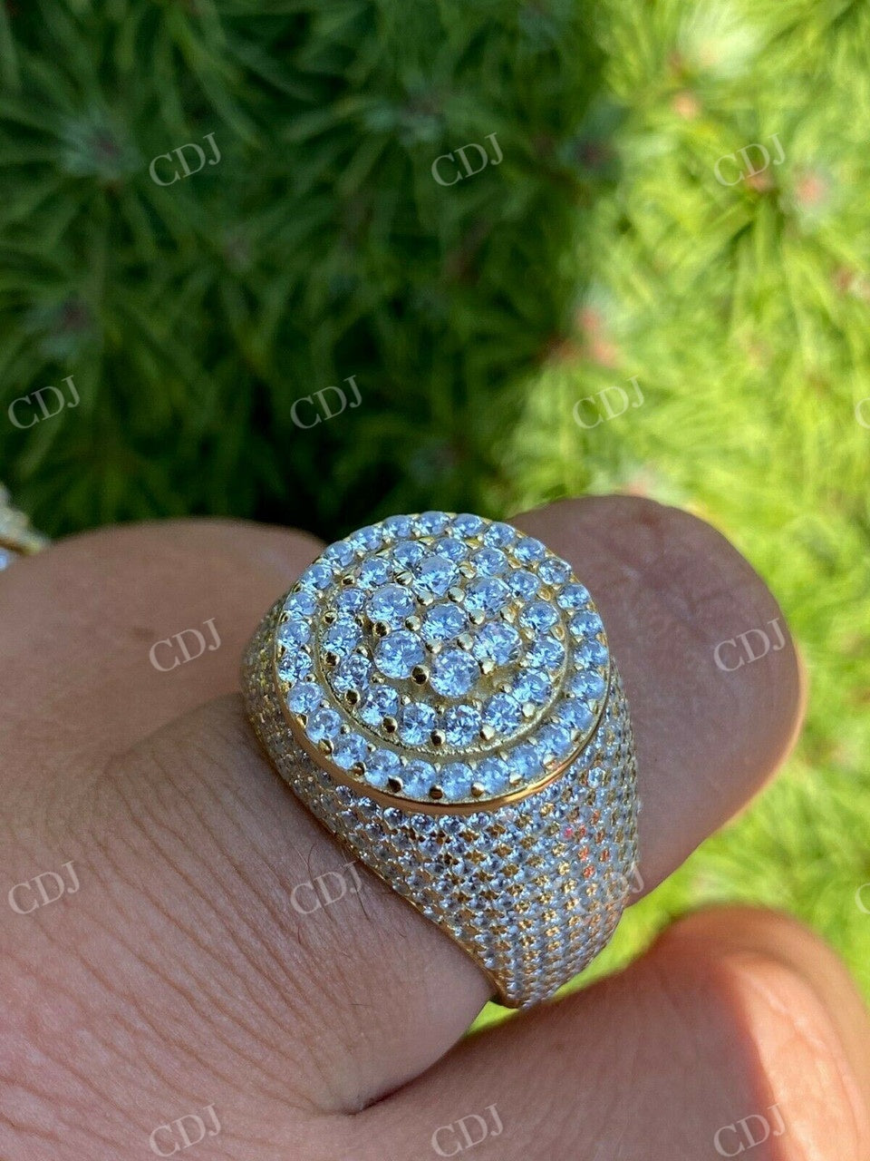 Round Cut Diamond Iced Out Hip Hop Ring  customdiamjewel   