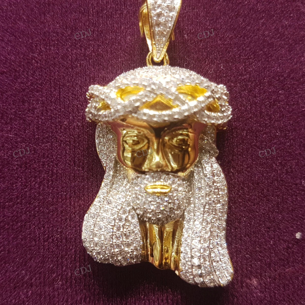 Hip Hop Iced Out Pave Jesus Head Pendant hip hop jewelry CustomDiamJewel