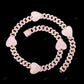 925 Silver Heart Cuban Link Chain Anniversary Gift CustomDiamJewel