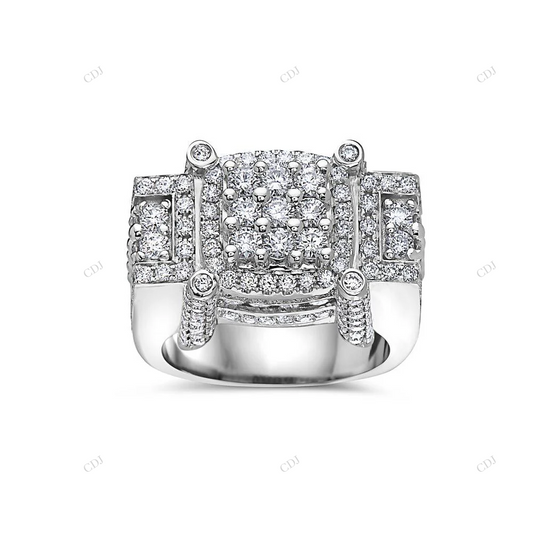 925 Sterling Silver Square Multi-Layer Ring hip hop jewelry customdiamjewel