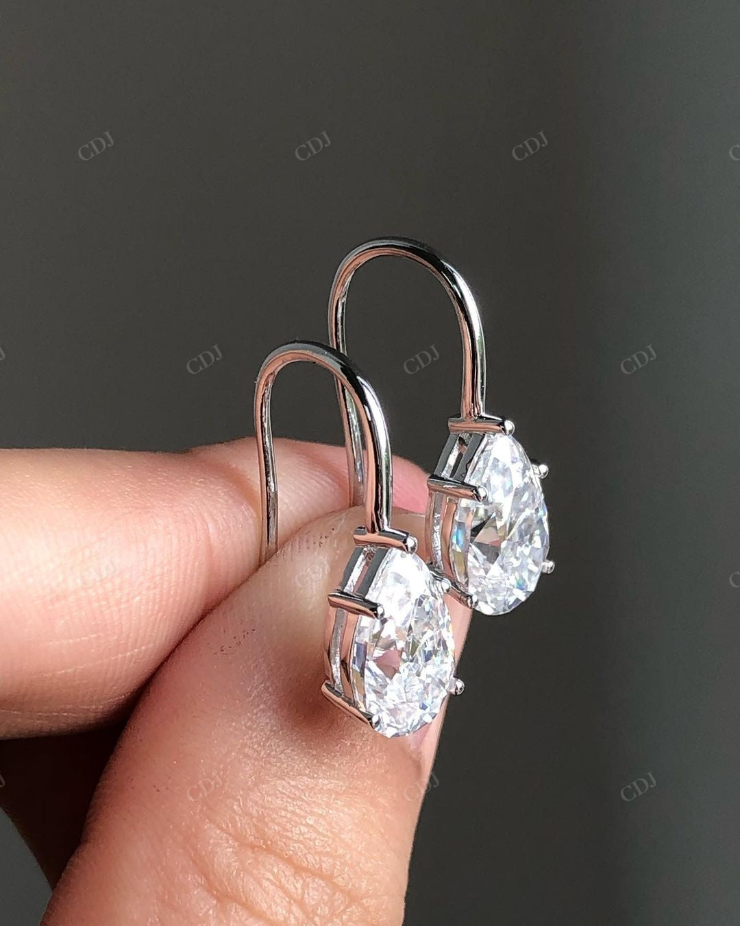 Pear Cut Lab Grown Diamond Prong Set Earrings