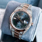 Rose White Plain Bezel Custom Rolex Moissanite Watch customdiamjewel