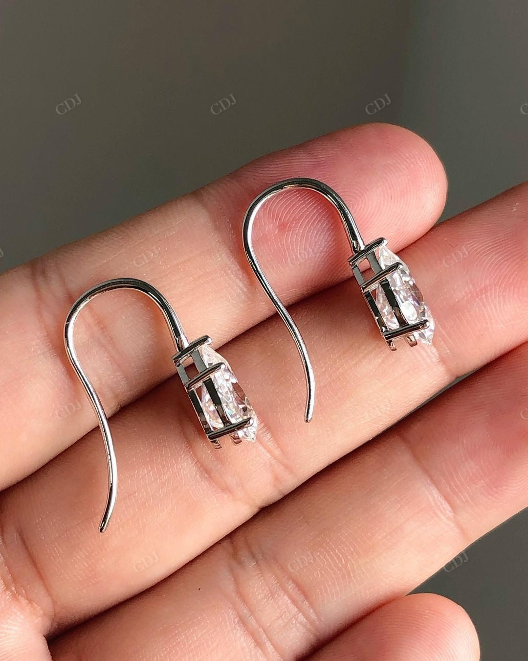 Pear Cut Lab Grown Diamond Prong Set Earrings