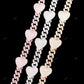 925 Silver Heart Cuban Link Chain Anniversary Gift CustomDiamJewel