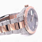 Rose White Plain Bezel Custom Rolex Moissanite Watch customdiamjewel
