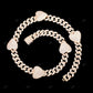 925 Silver Heart Cuban Link Chain Anniversary Gift CustomDiamJewel