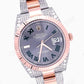 Rose White Plain Bezel Custom Rolex Moissanite Watch customdiamjewel