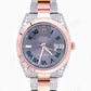 Rose White Plain Bezel Custom Rolex Moissanite Watch customdiamjewel