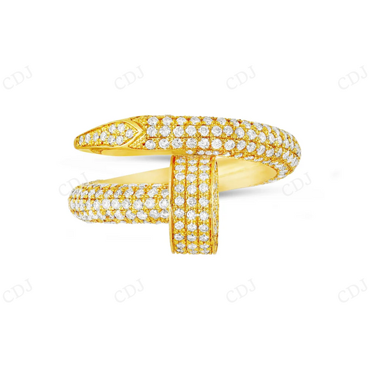 14Kt Gold Moissanite Nail Statement Ring hip hop jewelry CustomDiamJewel