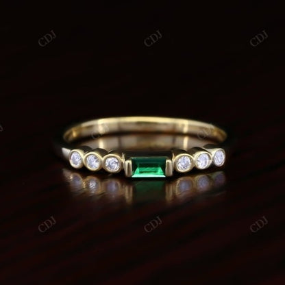 0.22CT Emerald Baguette Natural Diamond Wedding Band  customdiamjewel 10 KT Solid Gold Yellow Gold VVS-EF