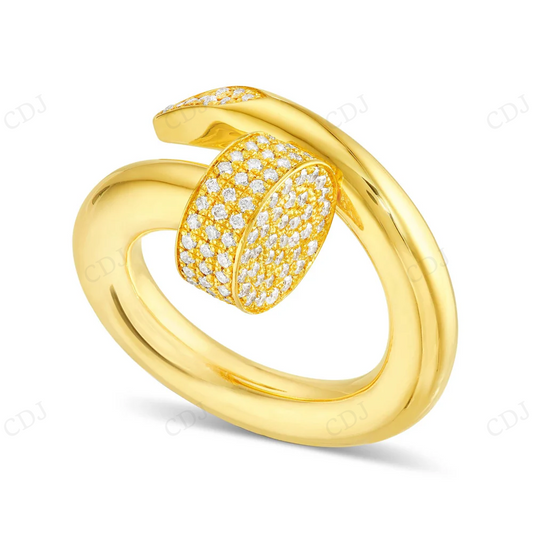 18Kt Gold Moissanite Nail Statement Diamond Ring hip hop jewelry CustomDiamJewel