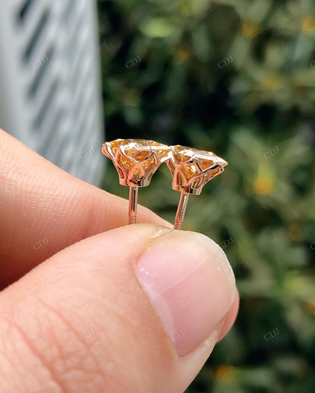 Classic Gold Moissanite Stud Earrings For Women
