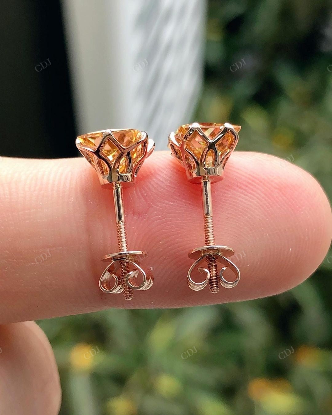 Classic Gold Moissanite Stud Earrings For Women