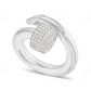 18Kt Gold Moissanite Nail Statement Diamond Ring hip hop jewelry CustomDiamJewel