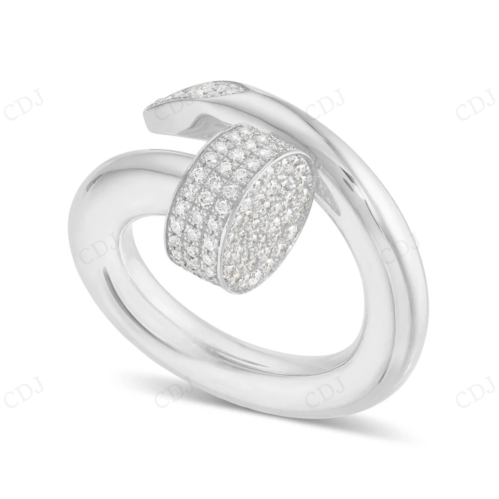18Kt Gold Moissanite Nail Statement Diamond Ring hip hop jewelry CustomDiamJewel