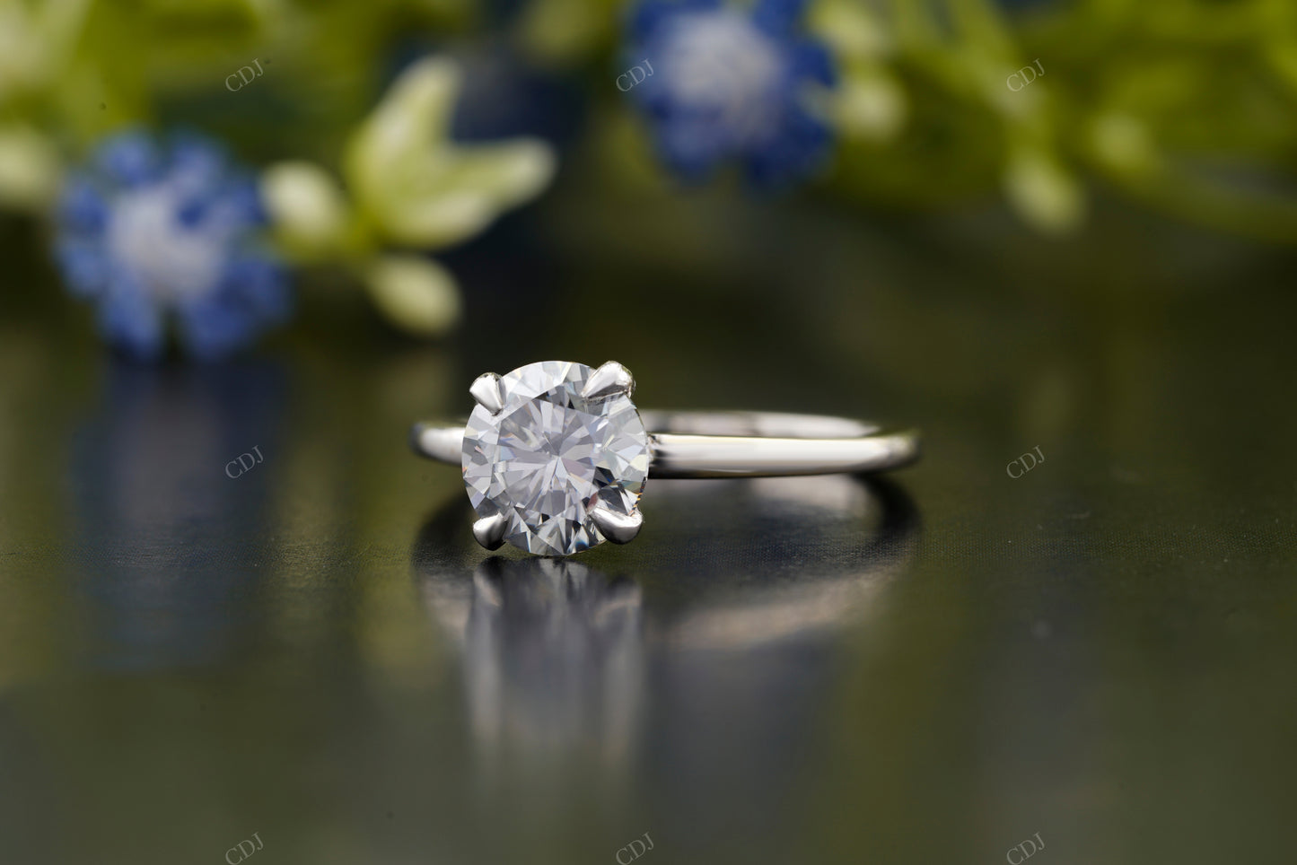 Classic Round Moissanite Solitaire Ring