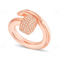 18Kt Gold Moissanite Nail Statement Diamond Ring hip hop jewelry CustomDiamJewel