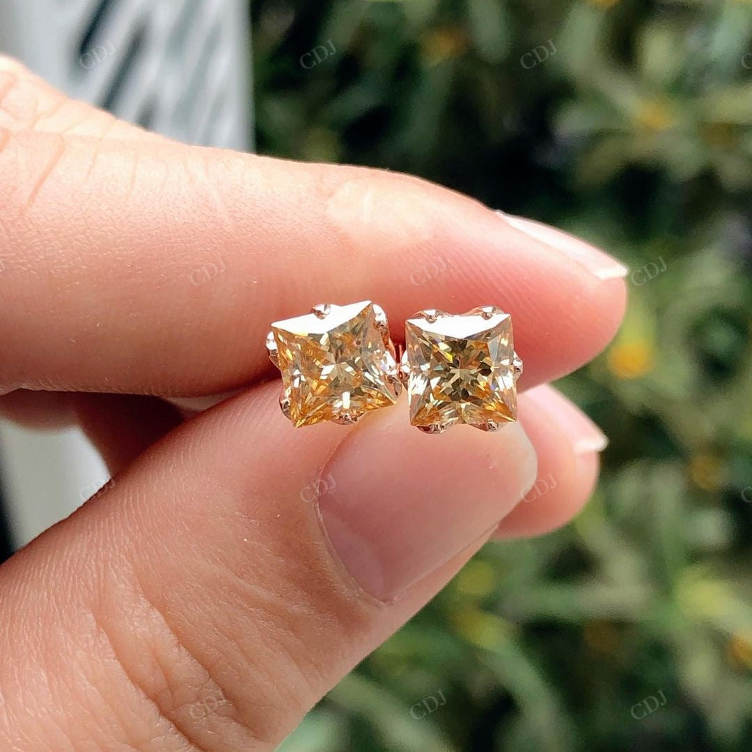 Classic Gold Moissanite Stud Earrings For Women