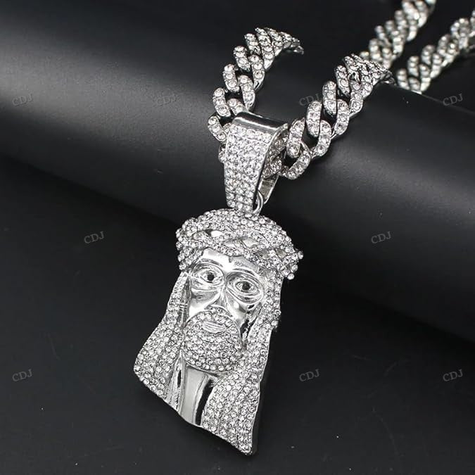 Hip Hop Gold Plated Iced Out Jesus Pendant hip hop jewelry CustomDiamJewel