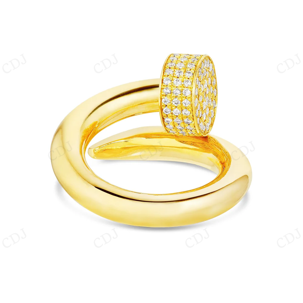 18Kt Gold Moissanite Nail Statement Diamond Ring hip hop jewelry CustomDiamJewel