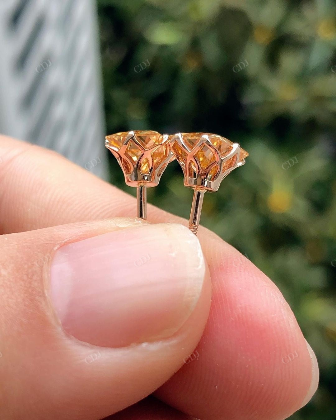 Classic Gold Moissanite Stud Earrings For Women
