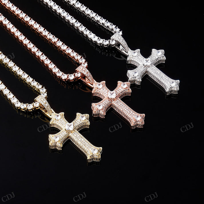 Hip Hop Iced Out Custom Cross Pendant hip hop jewelry CustomDiamJewel