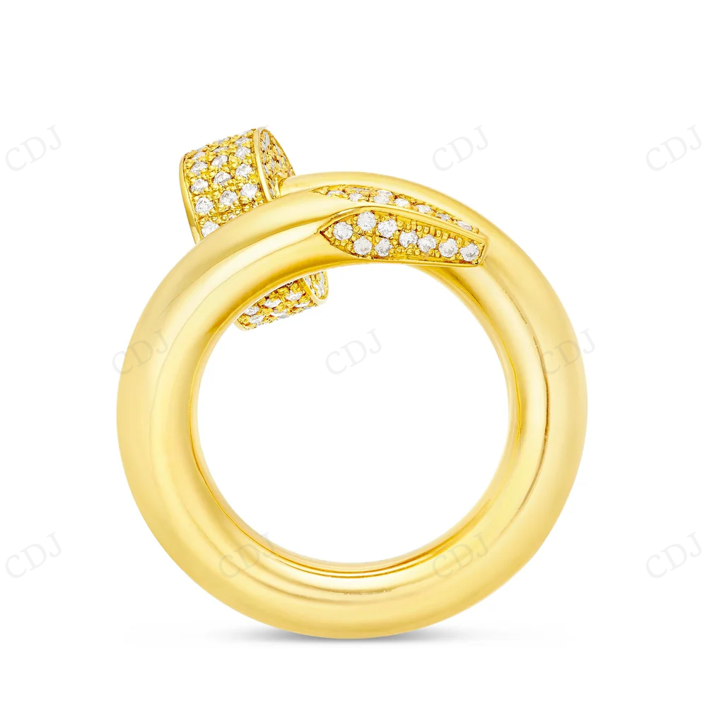 18Kt Gold Moissanite Nail Statement Diamond Ring hip hop jewelry CustomDiamJewel
