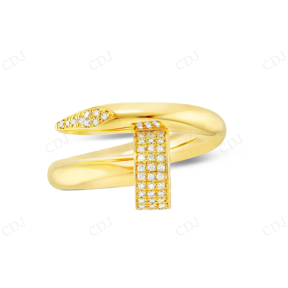 18Kt Gold Moissanite Nail Statement Diamond Ring hip hop jewelry CustomDiamJewel