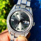 Manufacturers Small Bezel Grey Dial Date Just Rolex Watch customdiamjewel