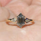 Vintage Hexagon Cut Moissanite Three Stone Ring