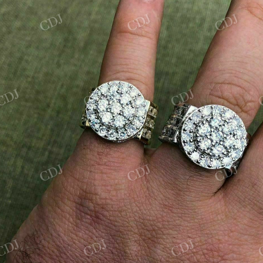14K Gold Icy Hip Hop Diamond Ring For Men  customdiamjewel   