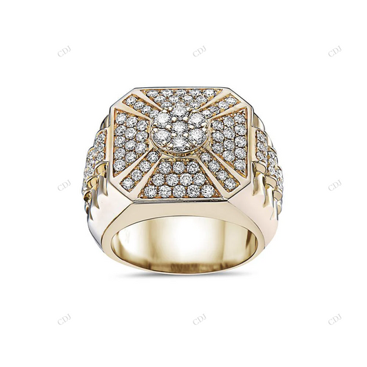 Luxury Geometric Silver Moissanite Ring hip hop jewelry customdiamjewel