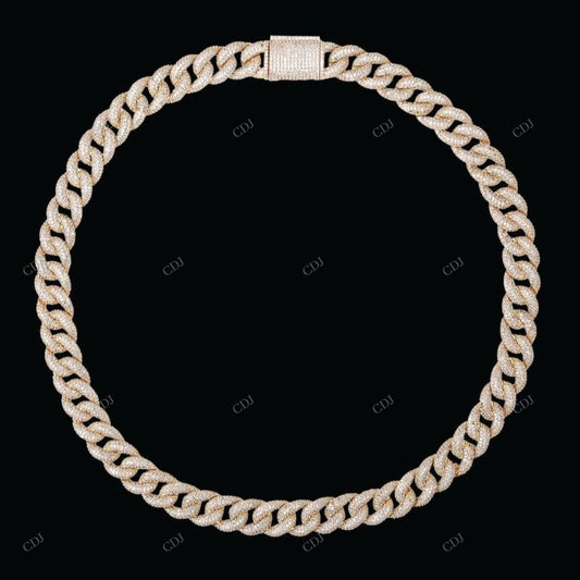 VVS Moissanite Fully Iced Out Cuban Link Chain CustomDiamJewel