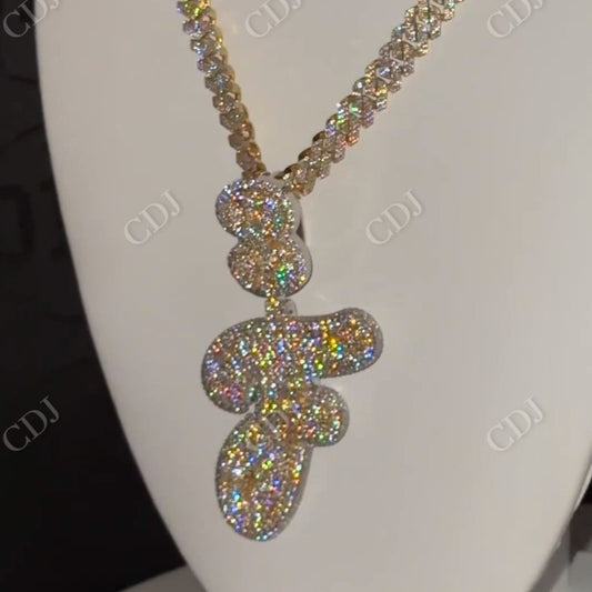 Custom Letters F Moissanite Diamond 925 Silver Gold Plated Necklace  customdiamjewel   