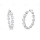 2.67ct Moissanite Baguette Inside Out Hoops Stud earrings CustomDiamJewel