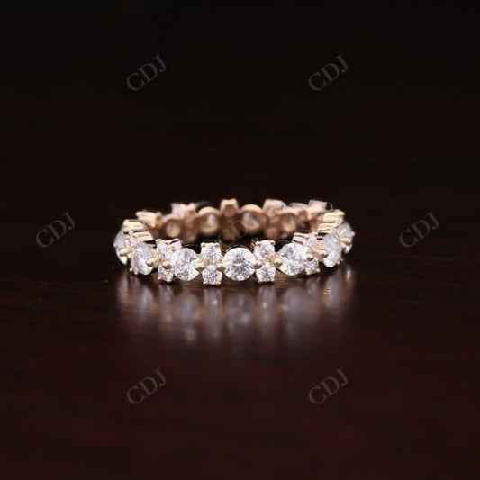 Round Cut Real Diamond Full Eternity Wedding Band  customdiamjewel 10 KT Solid Gold Rose Gold VVS-EF