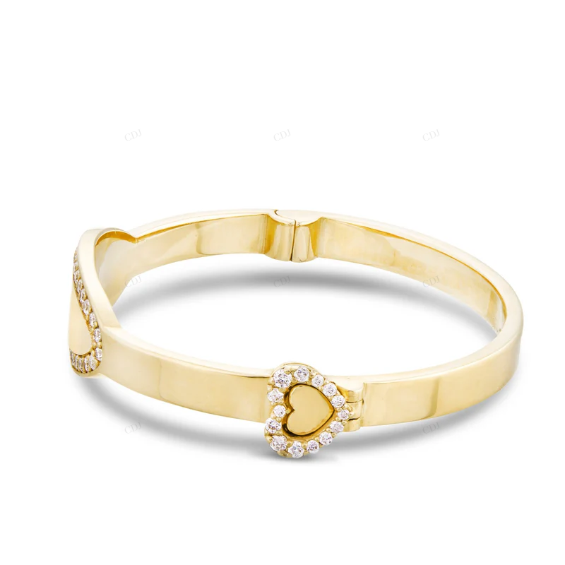 14K Gold Engravable Diamond Oval Baby Bangle Bracelet CustomDiamJewel