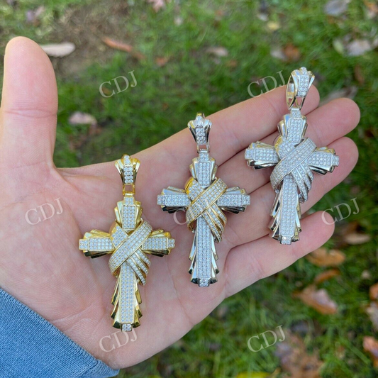 Iced Hip Hop Cross Diamond Pendant For Men  customdiamjewel   