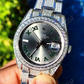 Manufacturers Small Bezel Grey Dial Date Just Rolex Watch customdiamjewel